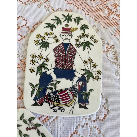 Vintage 1960s Set of 3 Wall Plates Turi Design Mons og Mille Figgjo FF Norway - Picture 10 of 12